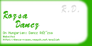 rozsa dancz business card